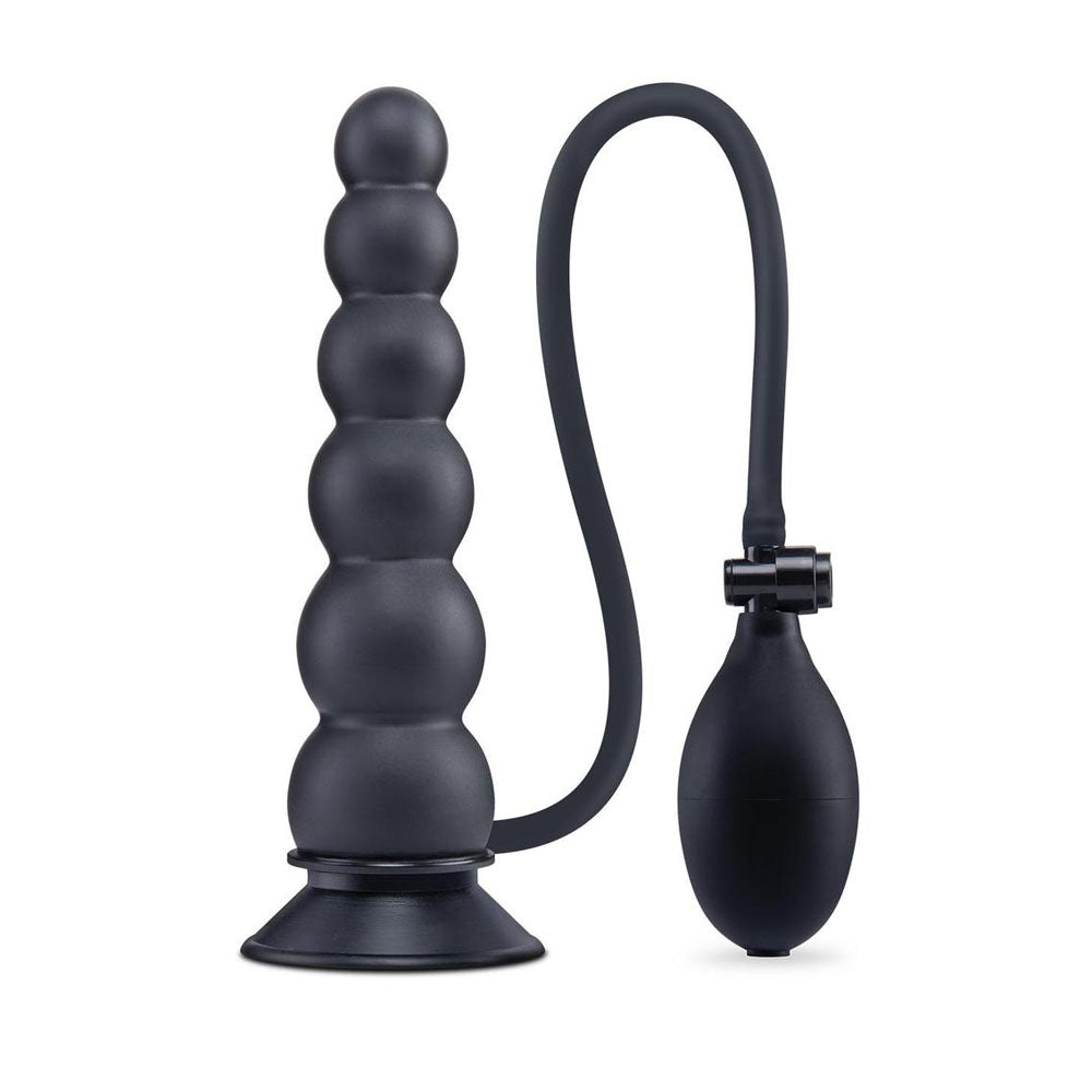 Size Up 7 Inch Ripple Inflatable Butt Plug - 20.3 cm Inflatable Butt Plug with ribbed texture and suction cup base
