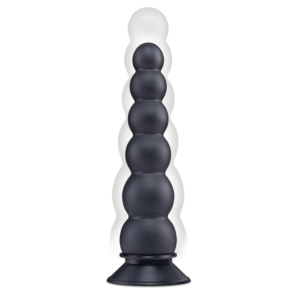 Size Up 7 Inch Ripple Inflatable Butt Plug -  20.3 cm Inflatable Butt Plug displayed with ribbed design and sturdy suction cup base.