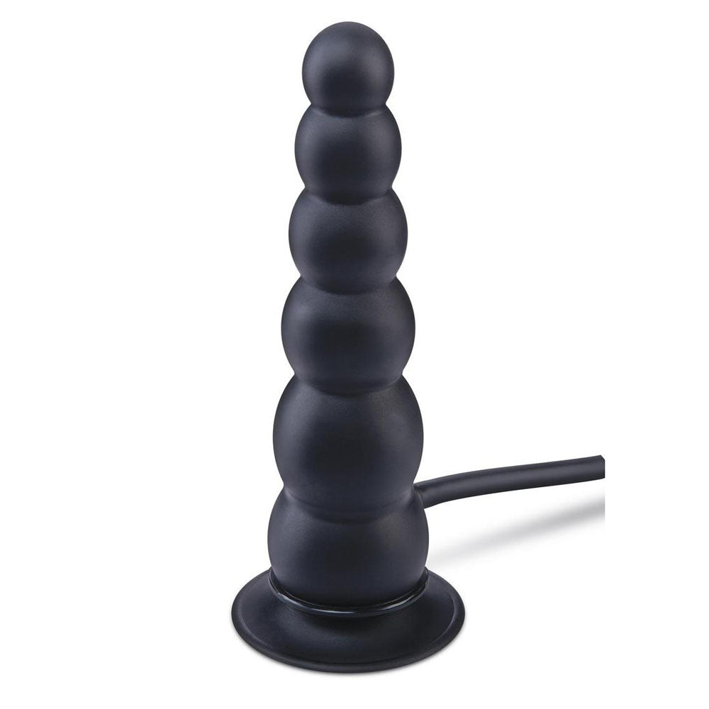 Size Up 7 Inch Ripple Inflatable Butt Plug - 20.3 cm Inflatable Butt Plug with ribbed texture and sturdy suction cup base.
