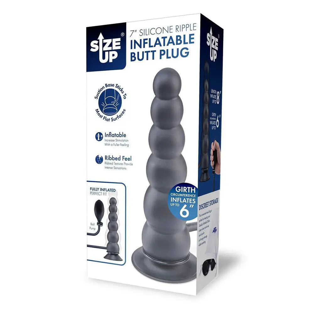 Size Up 7 Inch Ripple Inflatable Butt Plug -  20.3 cm Inflatable Butt Plug XGEN Products Discreet Intimate Essentials.