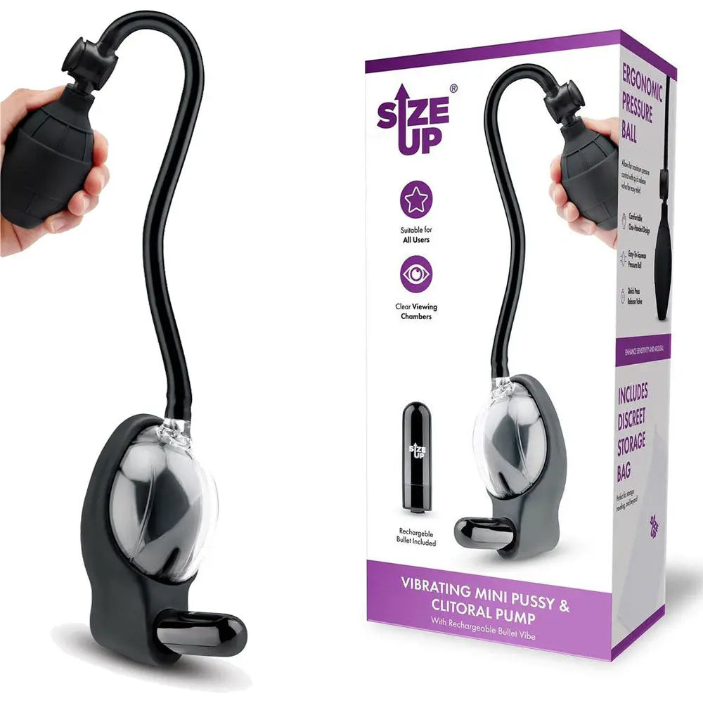Affordable quality Size Up Vibrating Mini Pussy & Clitoral Pump -  USB Rechargeable Vibrating Vaginal and Clitoral Pump  from XGEN Products by Discreet Intimate Essentials with Discreet Delivery 