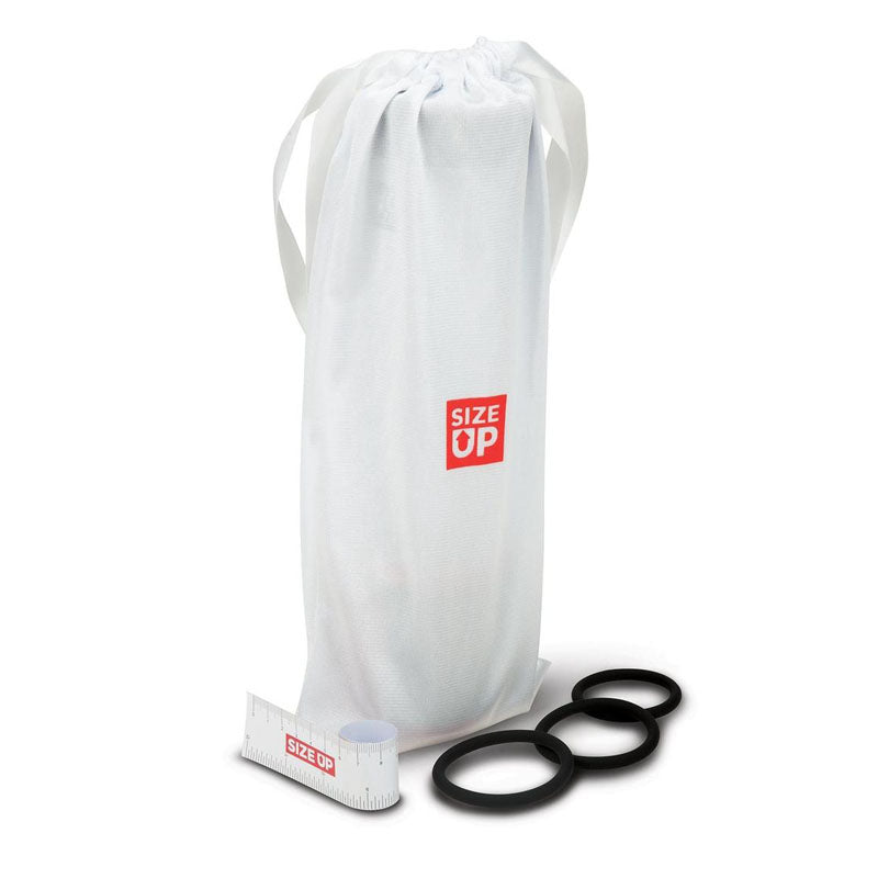 Size Up Trigger Penis Pump -  Penis Pump set with pouch, rings, and measuring tool for enhanced performance.