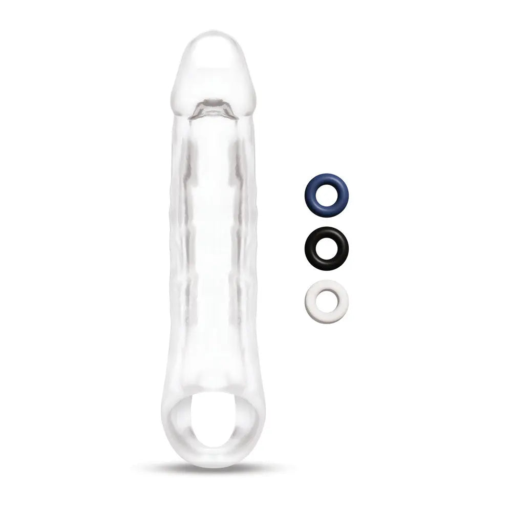 Size Up 2 Inch See-Thru Penis Extender with Ball Loop -  5 cm (2'') Penis Extension Sleeve Xgen Products Discreet Intimate Essentials.