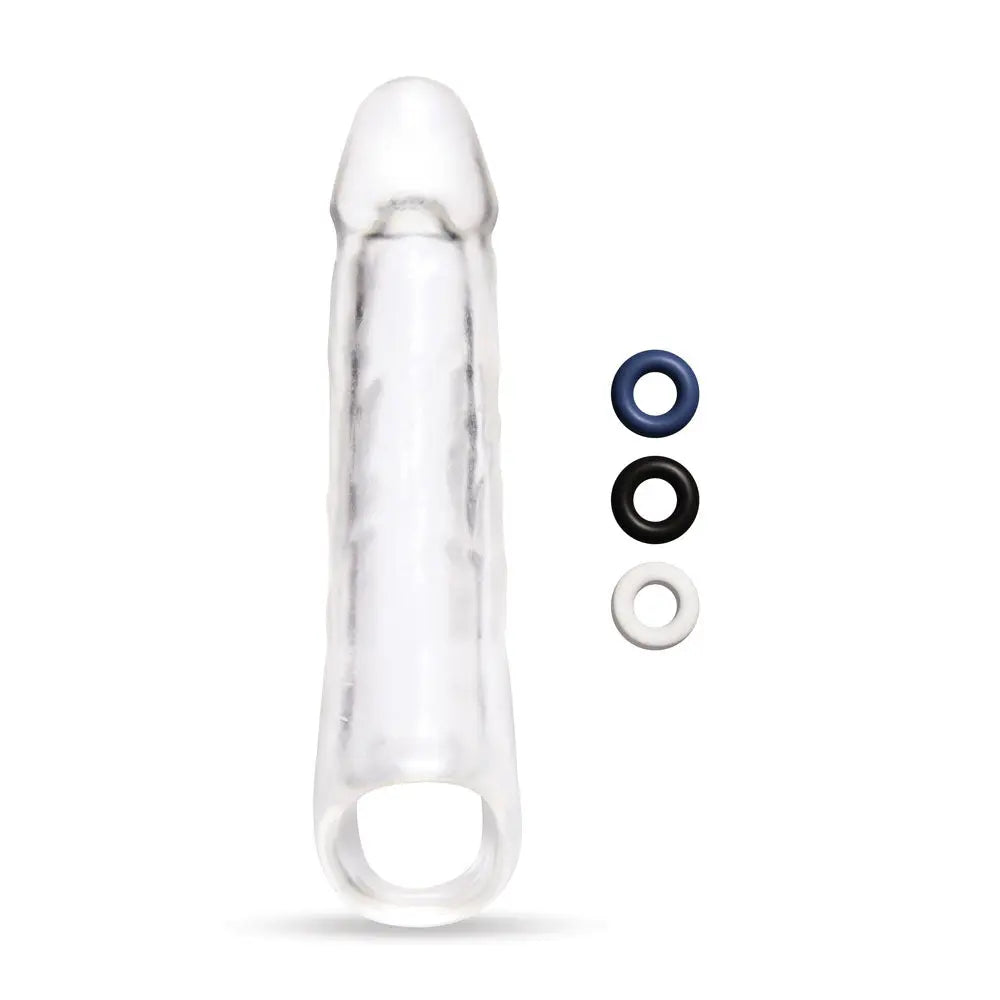 Affordable quality Size Up 3 Inch See-Thru Penis Extender with Ball Loop -  7.6 cm (3'') Penis Extension Sleeve  from Xgen Products by Discreet Intimate Essentials with Discreet Delivery 