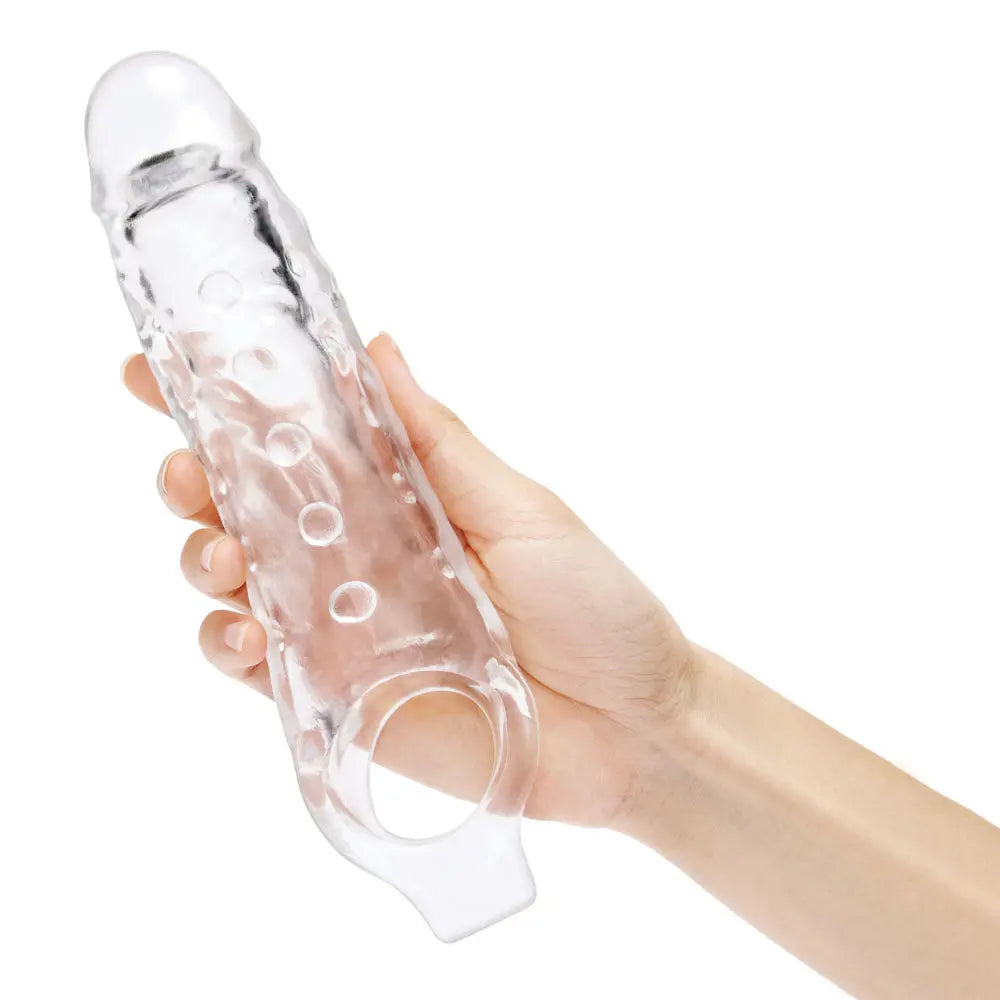 Affordable quality Size Up 1 Inch See-Thru Stretch Penis Extender -  2.5 cm (1'') Penis Extension Sleeve  from Xgen Products by Discreet Intimate Essentials with Discreet Delivery 