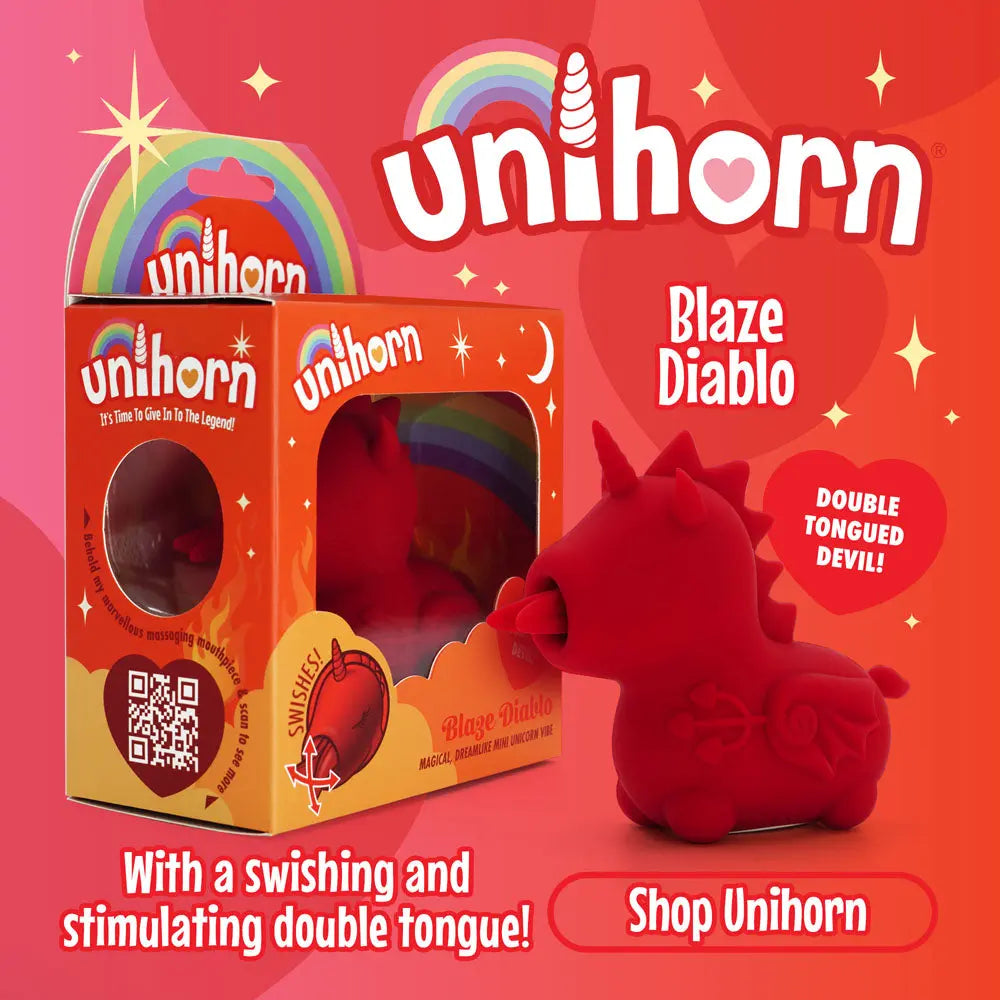 Unihorn - Blaze Diablo -  USB Rechargeable Forked Tongue Flicking Stimulator Creative Conceptions Discreet Intimate Essentials.
