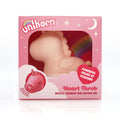 Unihorn - Heart Throb - Coral USB Rechargeable Flicking Stimulator packaging, featuring a cute unicorn design.