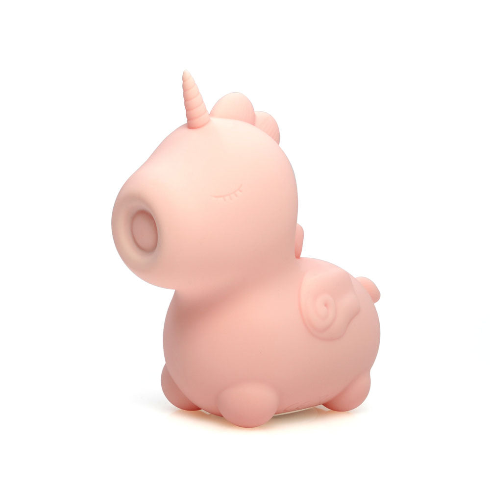 Unihorn - Heart Throb - Coral USB Rechargeable Flicking Stimulator displayed in a cute pink unicorn design.
