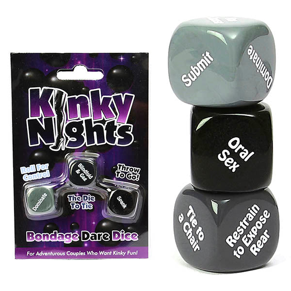 Kinky Nights Dice - Lovers Dice Game for adventurous couples featuring bondage dare dice for intimate fun.