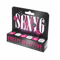 Sexy 6 - Foreplay Edition - Couples Dice Game packaging promoting fun and spontaneity in foreplay.