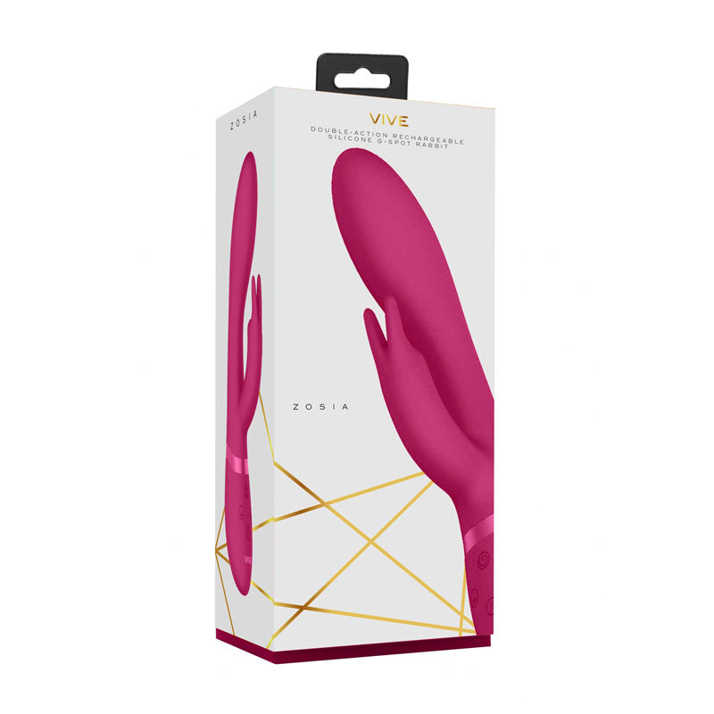 Vive Zosia - 21.3 cm USB Rechargeable Rabbit Vibrator packaging design with elegant geometric patterns.