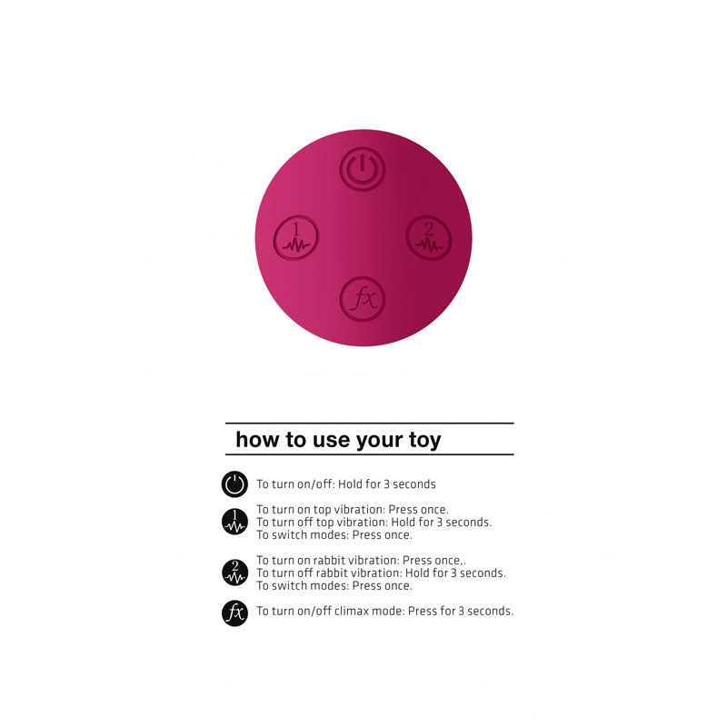 How to use Vive Zosia - 21.3 cm USB Rechargeable Rabbit Vibrator settings and controls guide.