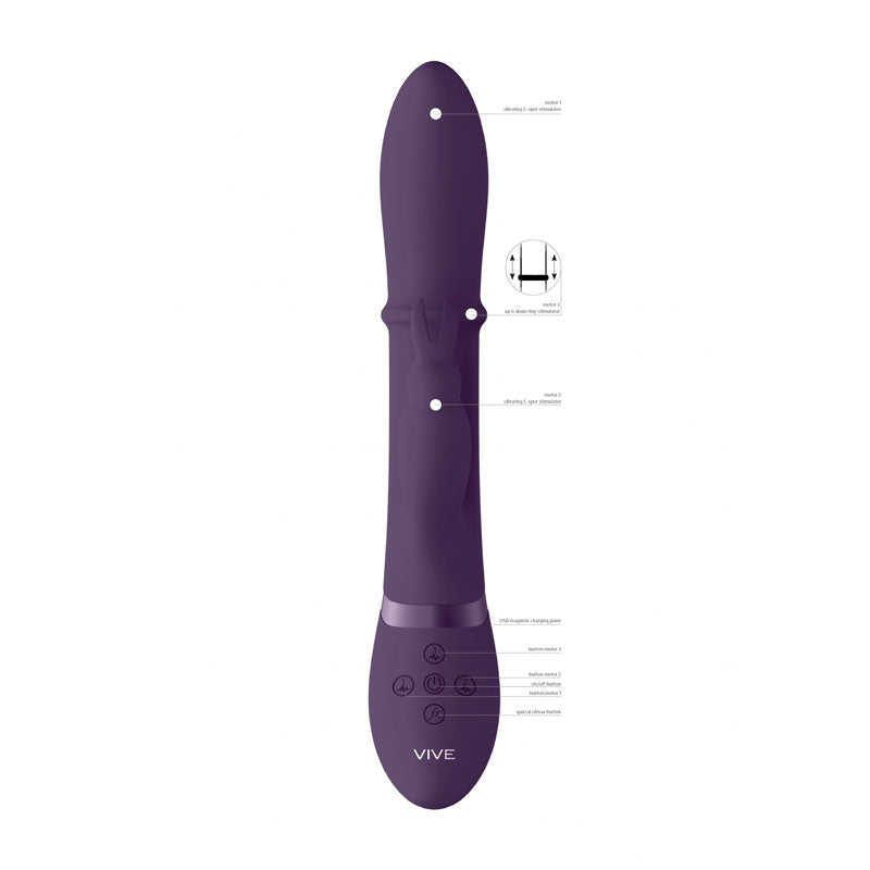 Vive Halo - 24.5 cm USB Rechargeable Rabbit Vibrator with innovative features for intense stimulation.