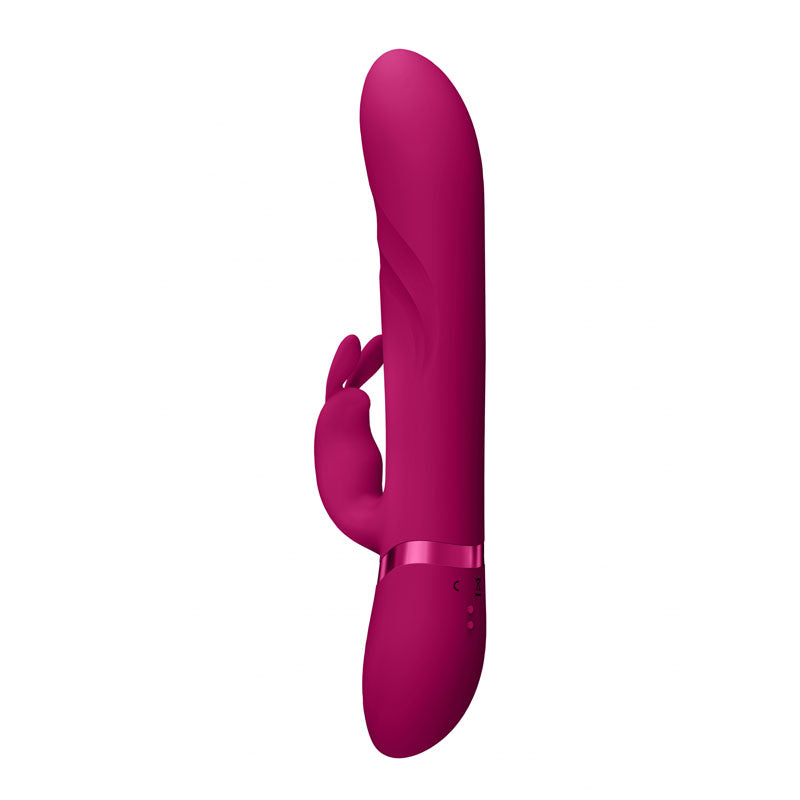 VIVE Nari -  -  24.1 cm USB Rechargeable Rabbit Vibrator in vibrant pink color, designed for intimate essentials for her.