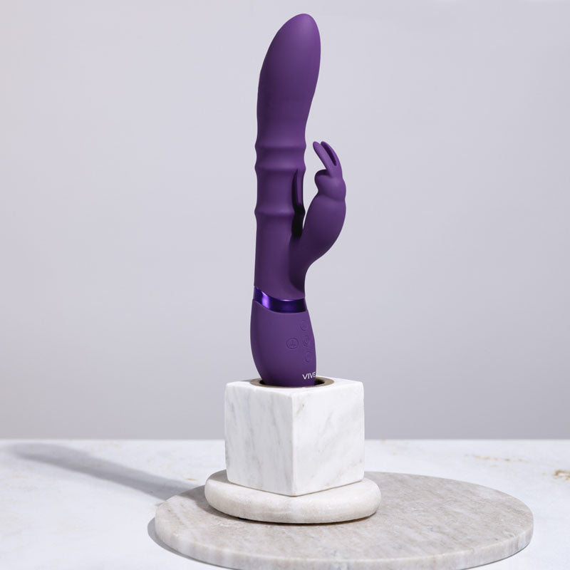 VIVE Sora -  -  24.2 cm USB Rechargeable Rabbit Vibrator on display, designed for ultimate stimulation and pleasure.