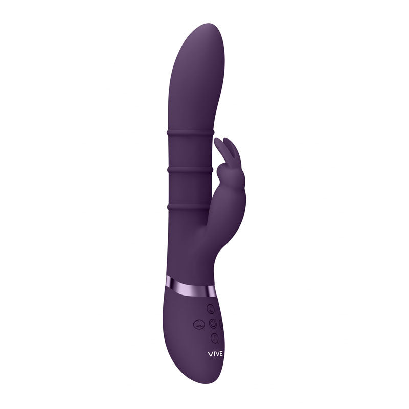 VIVE Sora -  -  24.2 cm USB Rechargeable Rabbit Vibrator with smooth silicone and stimulating rings for ultimate pleasure.