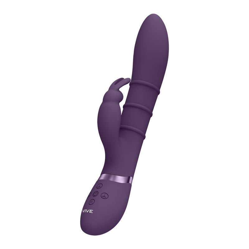 VIVE Sora -  -  24.2 cm USB Rechargeable Rabbit Vibrator, purple design with stimulating rings for ultimate pleasure.