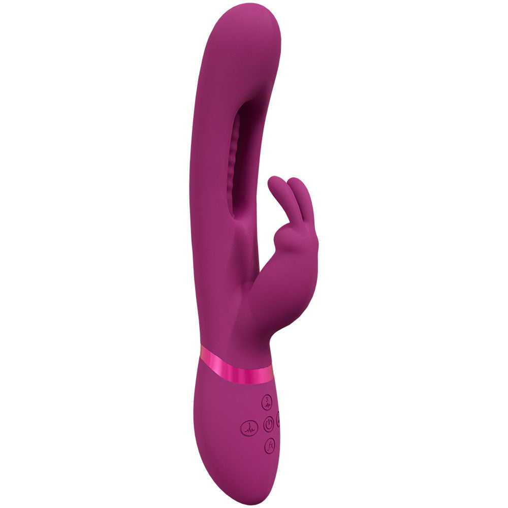 VIVE Mika -  -  23.2 cm USB Rechargeable Rabbit Vibrator with Flapping Shaft in a vibrant design, perfect for intimate essentials for her.
