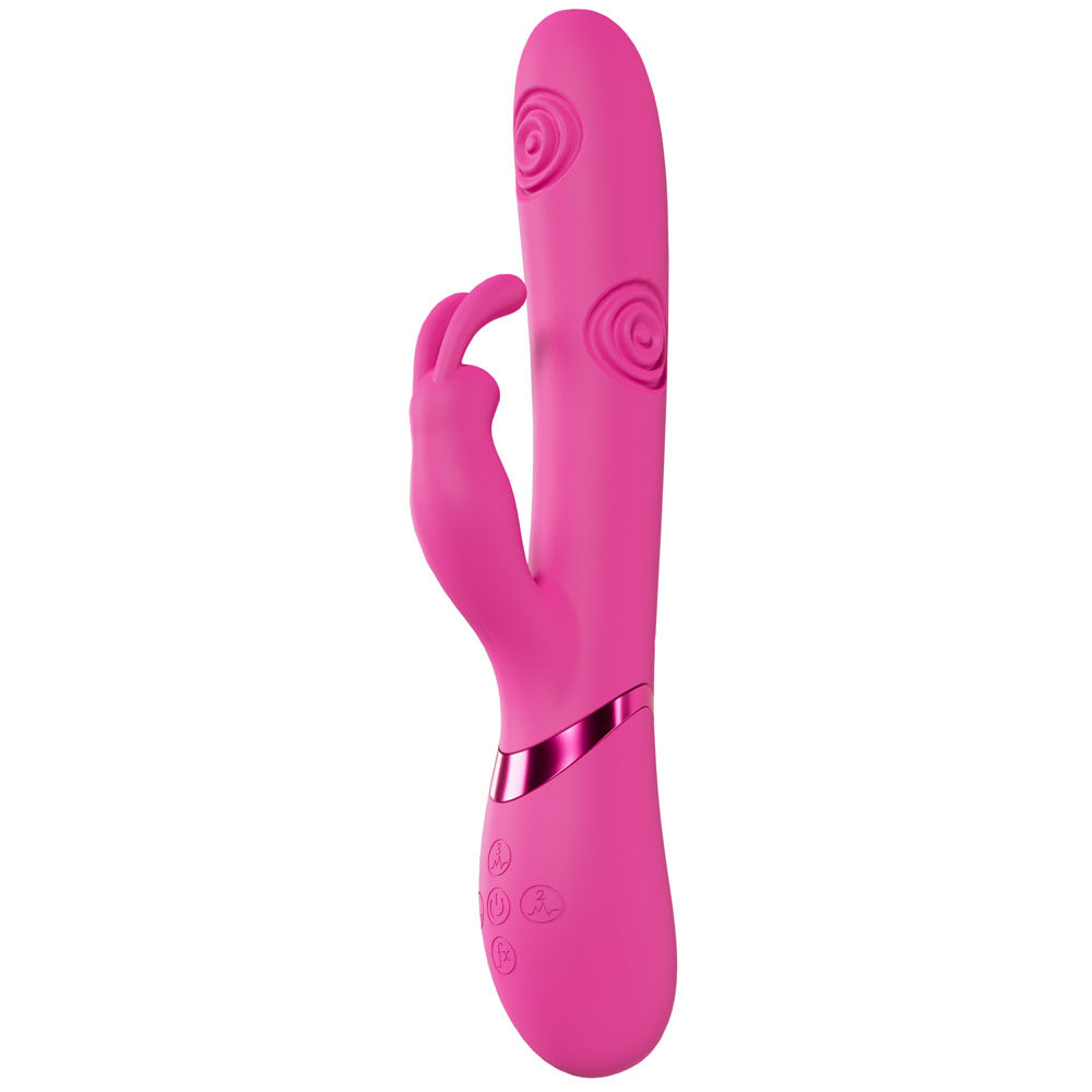 VIVE Mimi -  -  25 cm USB Rechargeable Vibrating & Tapping Rabbit Vibrator in vibrant pink design