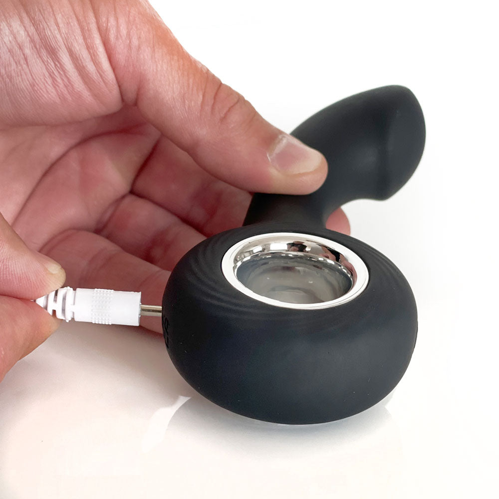 VERS Rechargeable Silicone P-Spot Vibe - 13 cm USB Rechargeable Prostate Massager being charged.