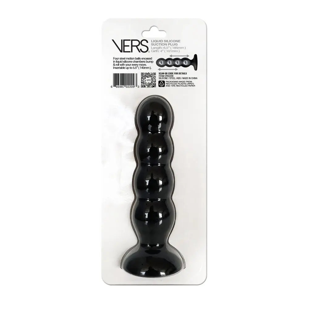 VERS Liquid Silicone Suction Plug -  16.5 cm Butt Plug with Internal Steel Balls C1 Releasing Discreet Intimate Essentials.