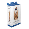 WhipSmart Diamond Deluxe Over The Door Cuffs -  -  Restraints packaging showcasing bondage cuffs and model on display.