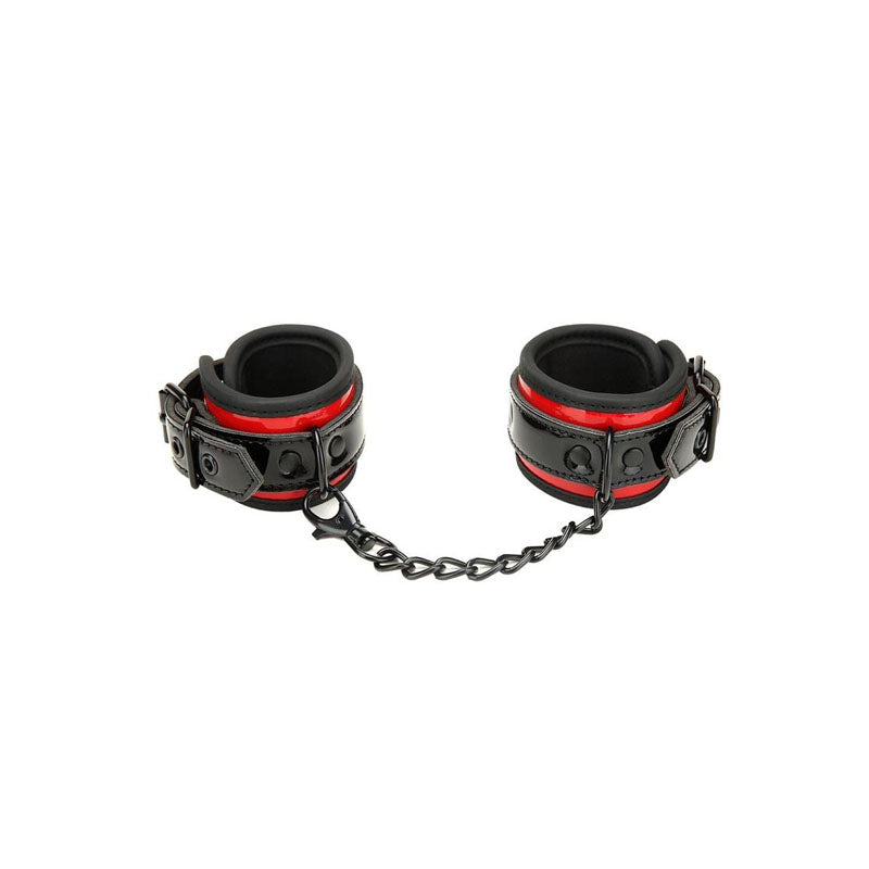 WhipSmart Heartbreaker Deluxe Buckle Love Cuffs - /Red Restraints for comfortable bondage play with adjustable buckles and safe quick-release.