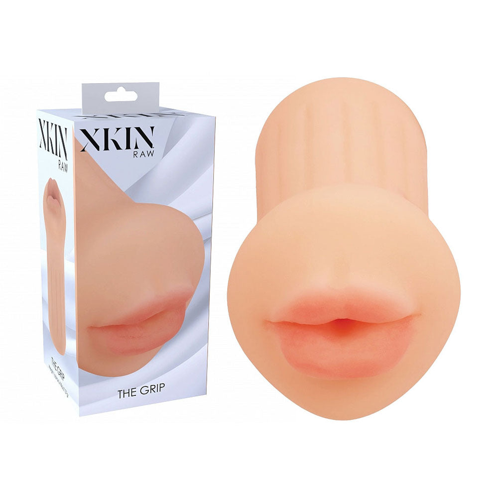 XKIN Raw - The Grip - 12 cm Mouth Stroker featuring realistic lips and textured design for an enhanced experience.