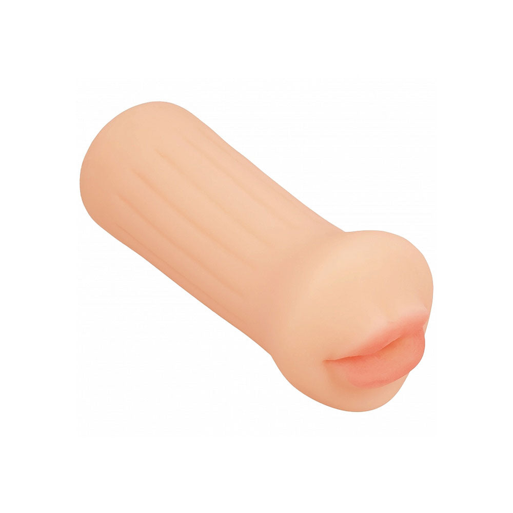 XKIN Raw - The Grip - 12 cm Mouth Stroker, lifelike masturbator with ribbed design for intense pleasure.