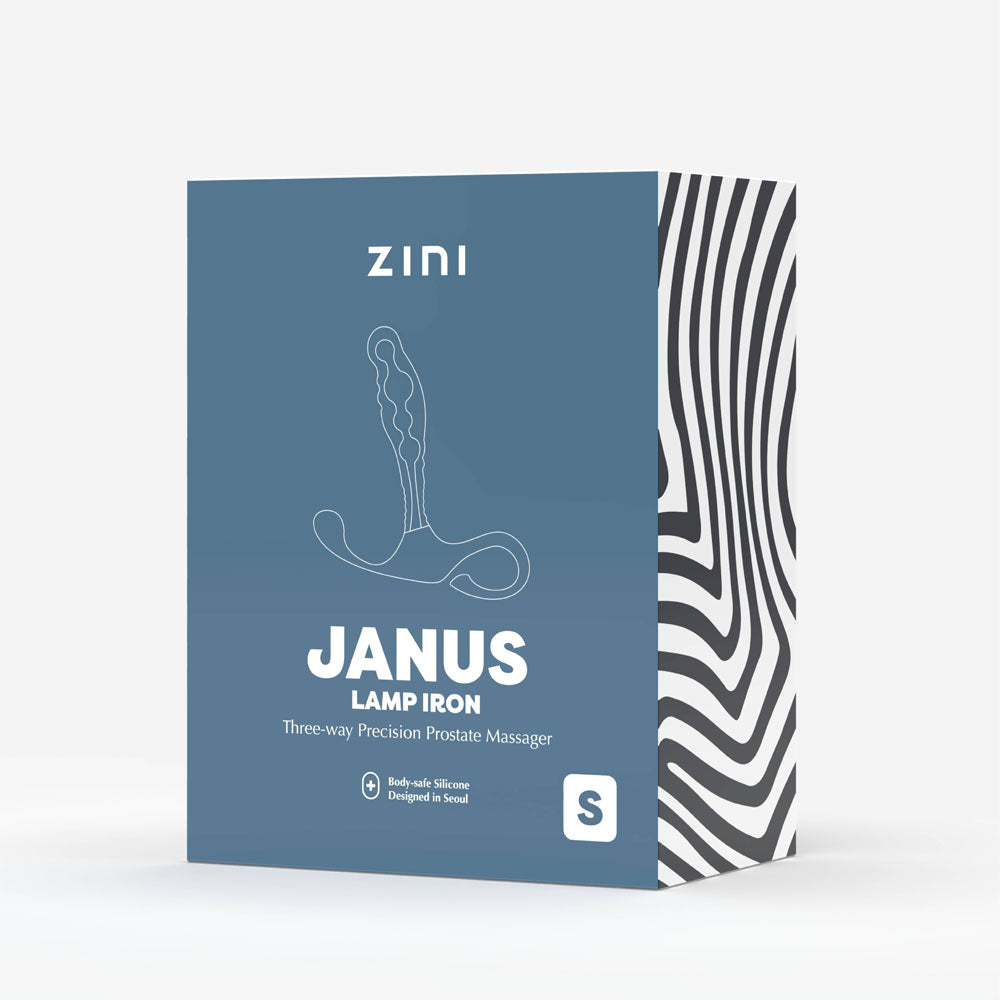 Zini Janus Lamp Iron - Small -  Small Prostate Massager packaging with elegant design and product details.