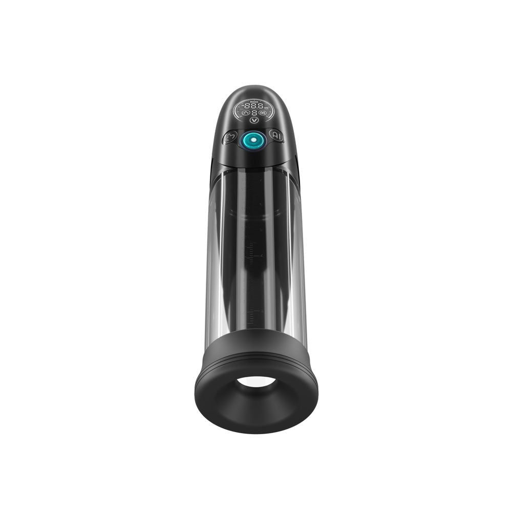 LuvPump Bathfun Pro - USB Rechargeable Waterproof Smart Automatic Penis Pump in black design with user control buttons.