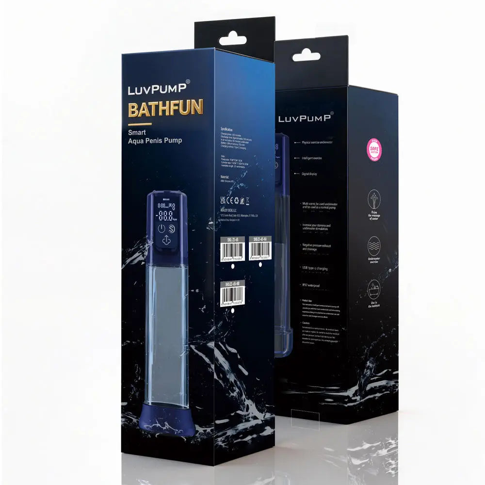 Affordable quality LuvPump Bathfun Smart Aqua Penis Pump -  USB-C Rechargeable Waterproof Automatic Penis Pump  from LuvPump by Discreet Intimate Essentials with Discreet Delivery 