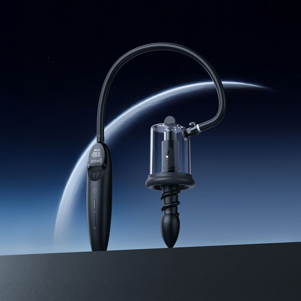 LuvPump RosCup Pro Smart Rosebud Pump -  USB Rechargeable Anal Pump with Vibrating Probe on a sleek background.