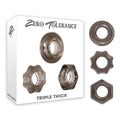 Zero Tolerance Triple Thick cock rings set for enhanced erection cock rings with textured designs for added stimulation.