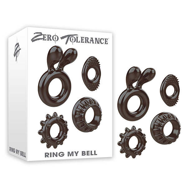 Zero Tolerance Ring My Bell -  Cock Rings - Set of 4 with various shapes and textures for enhanced pleasure.