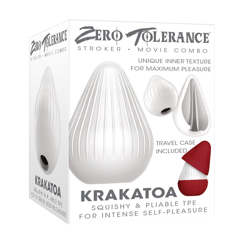 Zero Tolerance KRAKATOA - Mini Stroker Egg packaging showcasing unique texture for maximum pleasure.