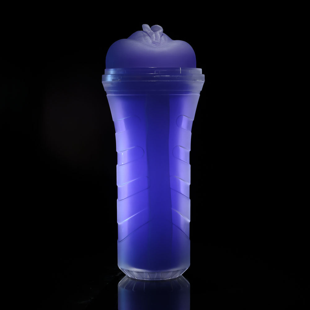 Zero Tolerance POP ON THE GLOW - Glow in Dark Vagina Stroker with a translucent purple design.