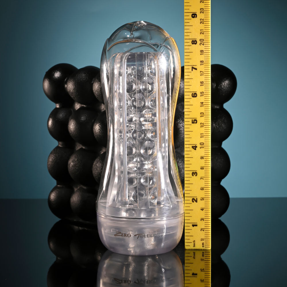 Zero Tolerance CASUAL ENCOUNTER -  Vagina Stroker with beaded inner channel, showcasing height and design for intimate essentials.