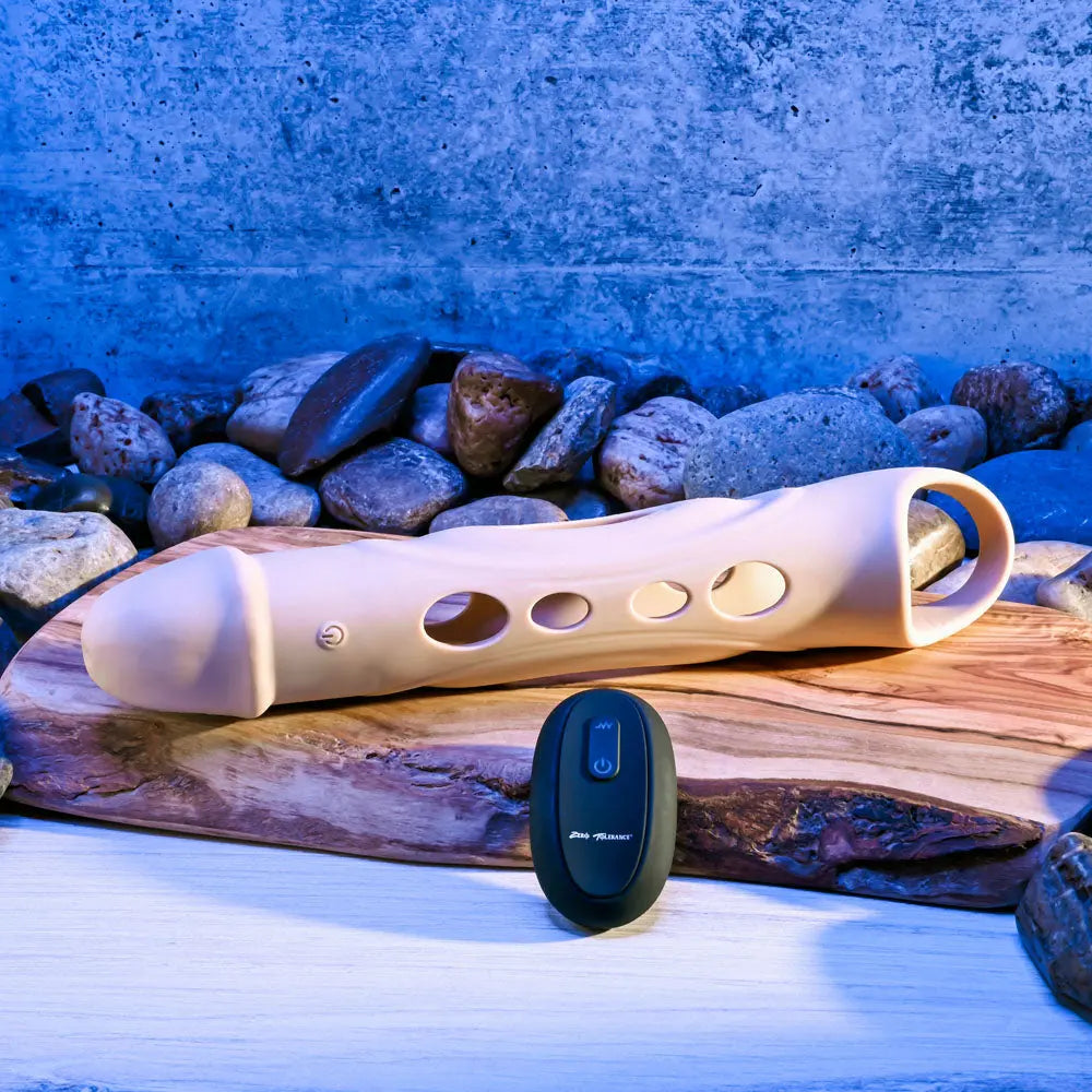 Zero Tolerance BIG BOY EXTENDER - Light -  USB Rechargeable Vibrating Penis Extension Sleeve Zero Tolerance Discreet Intimate Essentials.