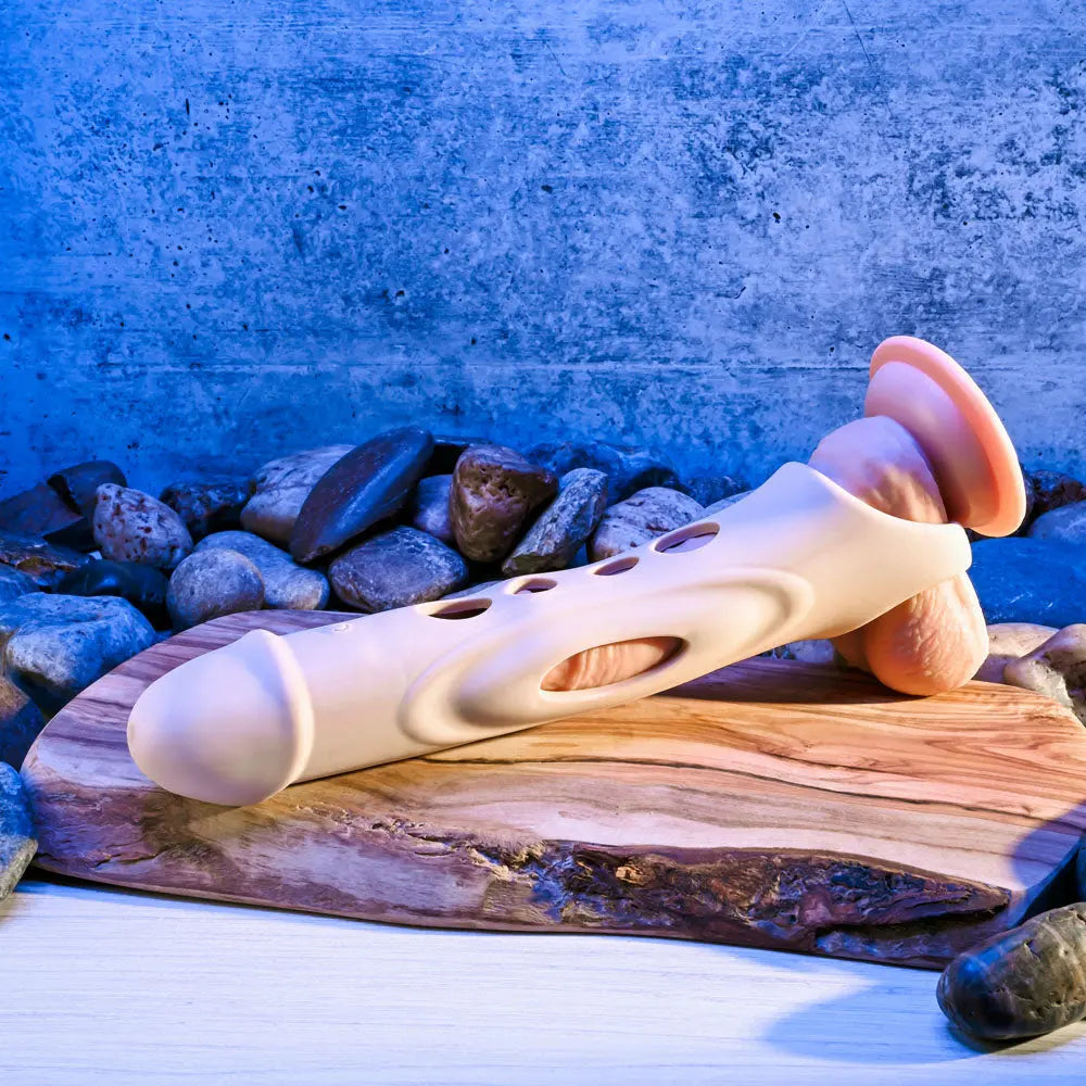 Zero Tolerance BIG BOY EXTENDER - Light -  USB Rechargeable Vibrating Penis Extension Sleeve Zero Tolerance Discreet Intimate Essentials.