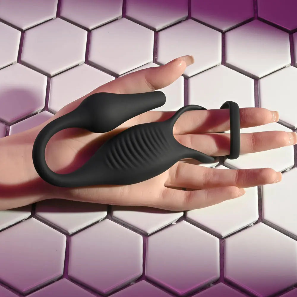 Zero Tolerance PLUG & TUG -  USB Rechargeable Vibrating Cock Ring with Anal Plug Zero Tolerance Discreet Intimate Essentials.