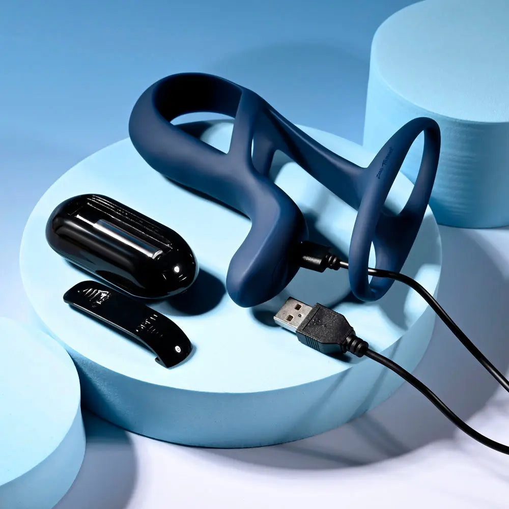 Affordable quality Zero Tolerance BIG TIME - Navy  USB Rechargeable Vibrating Penis Sleeve with Wireless Remote  from Zero Tolerance by Discreet Intimate Essentials with Discreet Delivery 