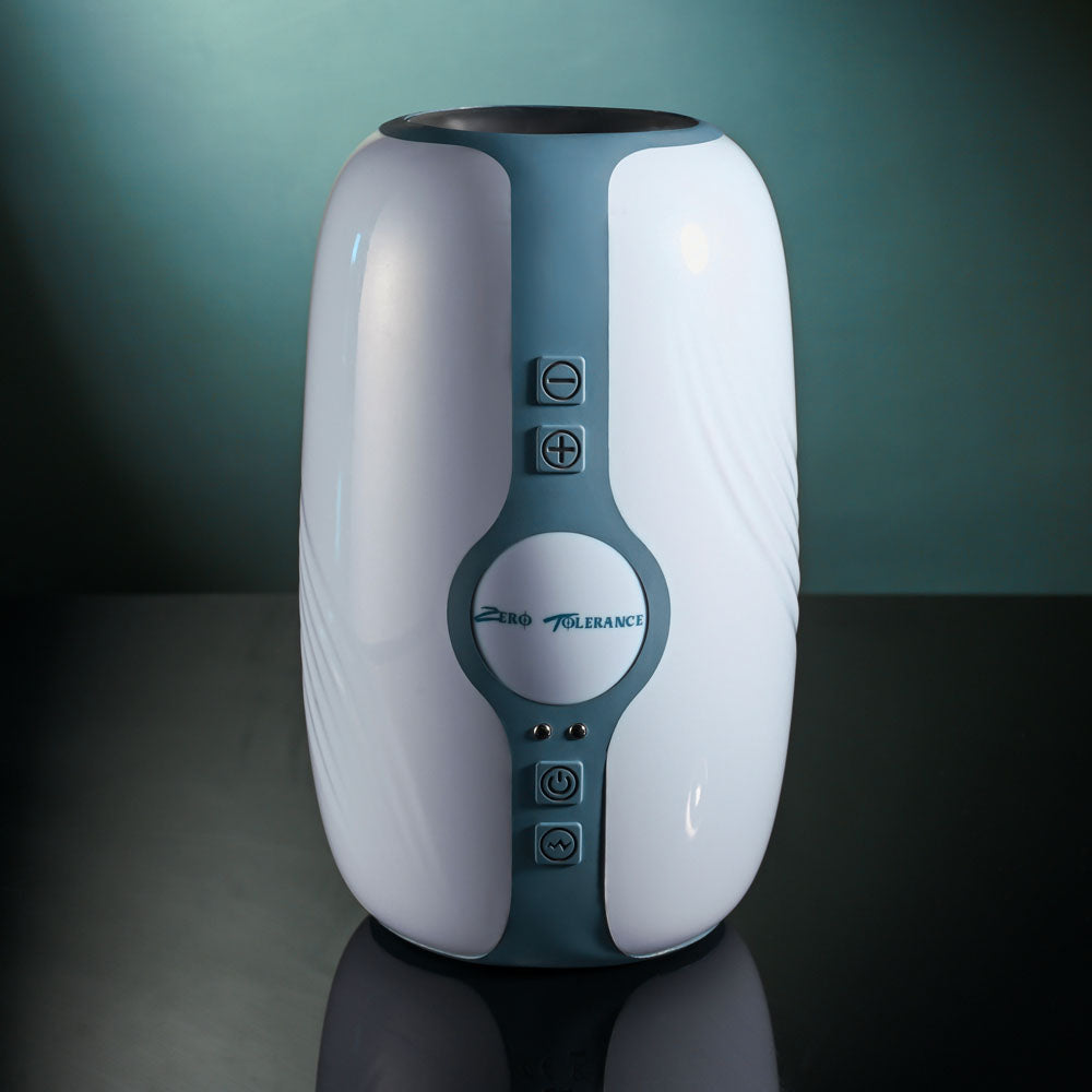 Zero Tolerance TOUCHDOWN -  15 cm USB Rechargeable Vibrating & Tightening Stroker with control buttons.