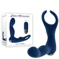 Zero Tolerance BY ALL MEANS -  13.4 cm USB Rechargeable Prostate Massager with Cock Ring in blue silicone, remote control vibrations.