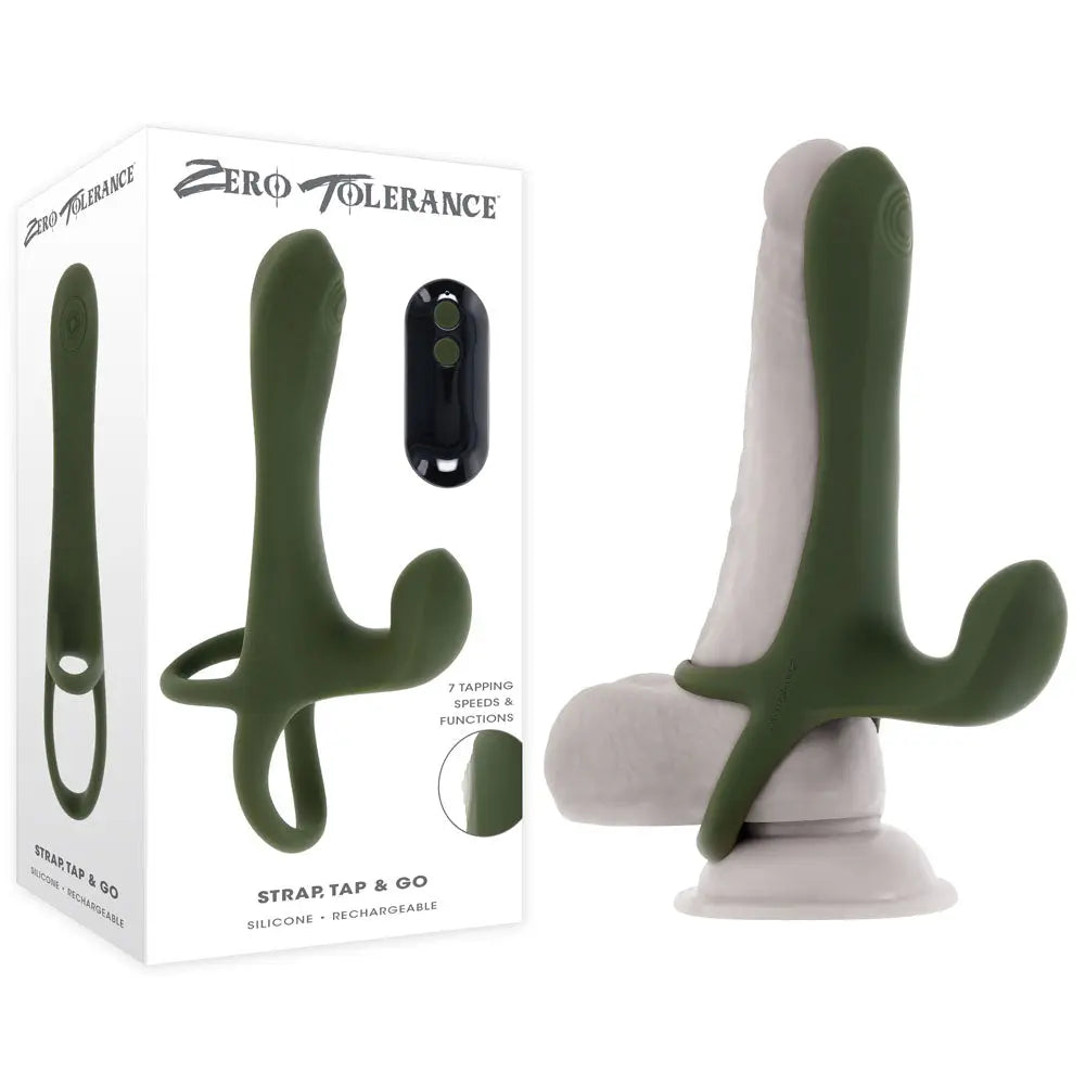 Affordable quality Zero Tolerance STRAP, TAP & GO -  USB Rechargeable Vibrating & Tapping Penis Sleeve with Wireless Remote  from Zero Tolerance by Discreet Intimate Essentials with Discreet Delivery 