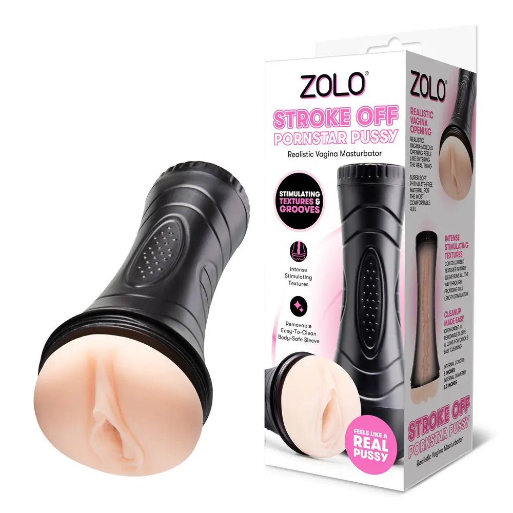 Affordable quality Zolo STROKE OFF Pornstar Pussy -  Vagina Stroker  from Zolo by Discreet Intimate Essentials with Discreet Delivery 