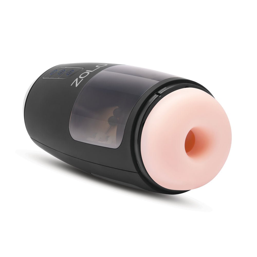 Zolo Upstroke - USB Rechargeable Auto Thrusting Masturbator, sleek design with stimulating beads for enhanced pleasure.