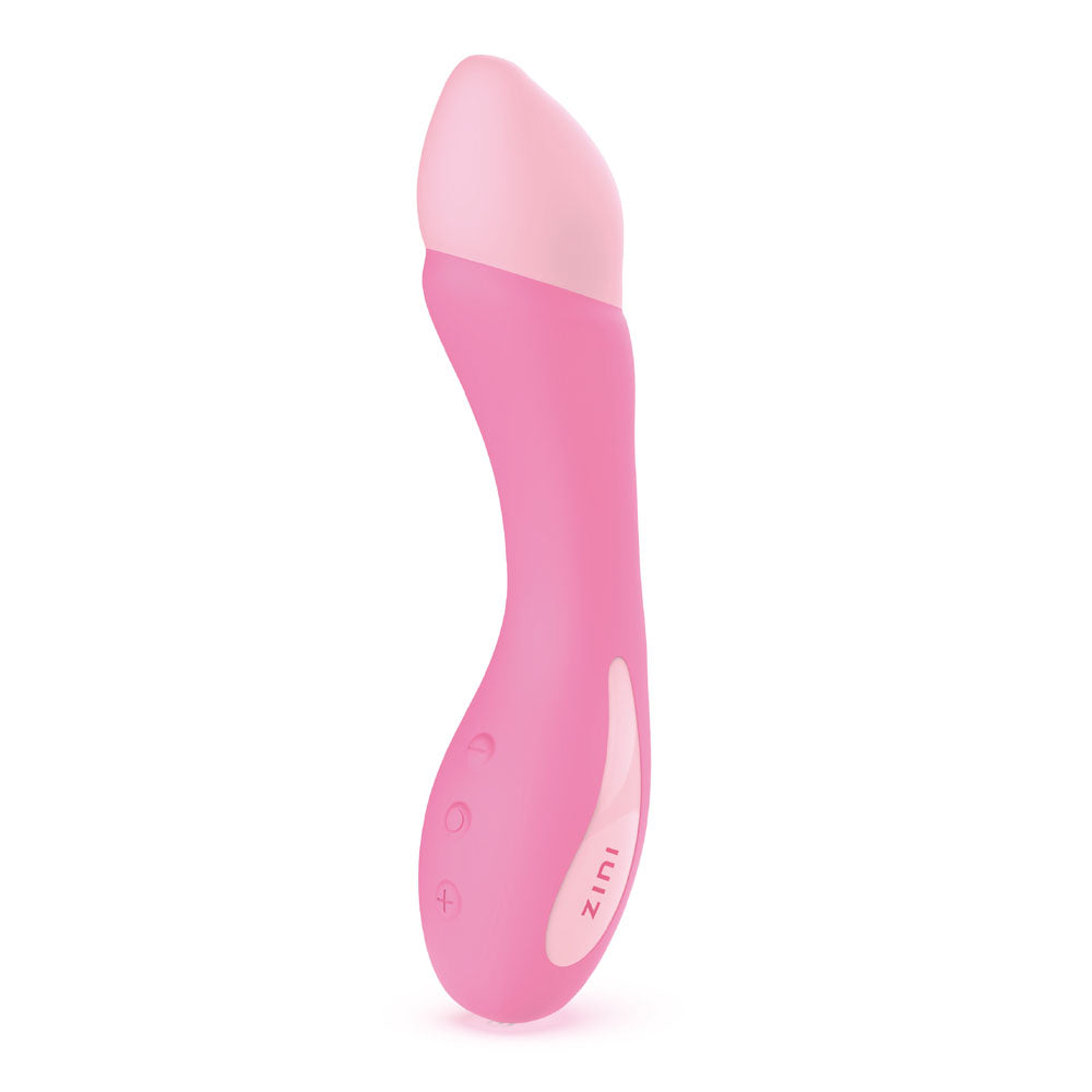 Zini Bloom - Cherry Blossom 18.2 cm USB Rechargeable Vibrator in pink, designed for dual pleasure and G-spot stimulation.