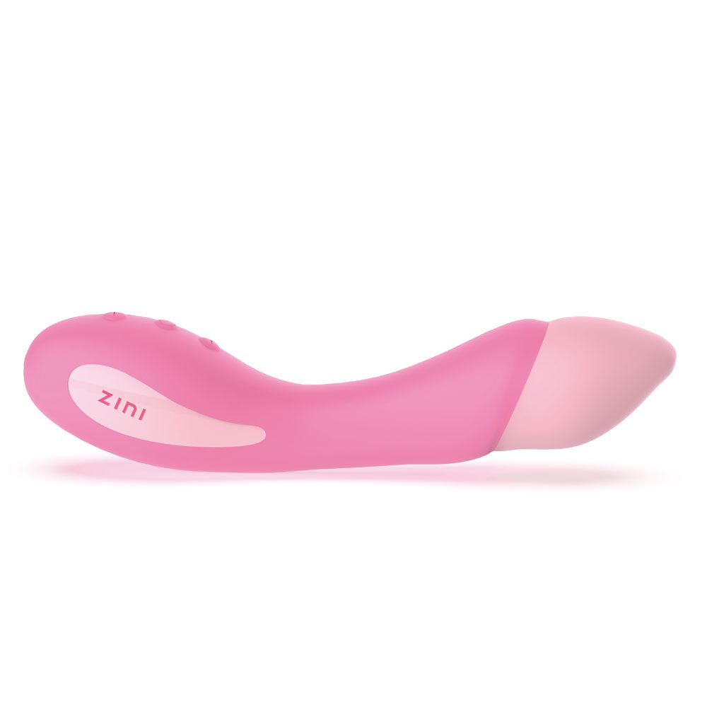 Zini Bloom - Cherry Blossom 18.2 cm USB Rechargeable Vibrator in pink, designed for dual pleasure and customizable stimulation.