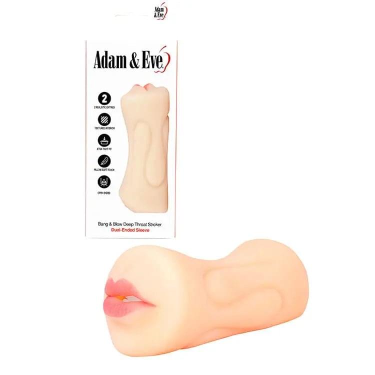 Adam & Eve Bang & Blow Deep Throat Stroker -  Vagina & Mouth Dual Ended Stroker Adam & Eve Discreet Intimate Essentials.